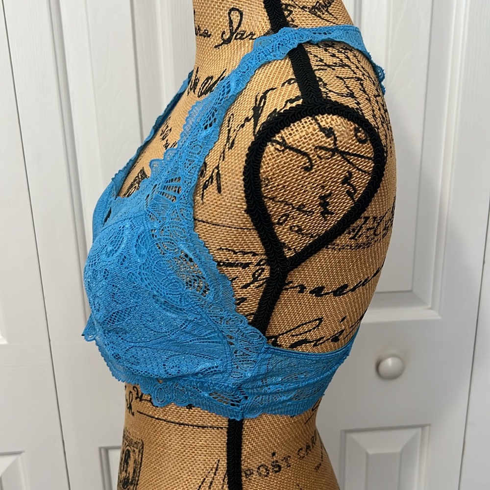 Fleur’t Blue Lace Racerback Bralette - Picture 3 of 6